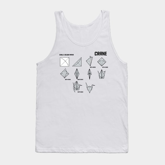 Origami Crane Instructional Tank Top by Print Stop Studio